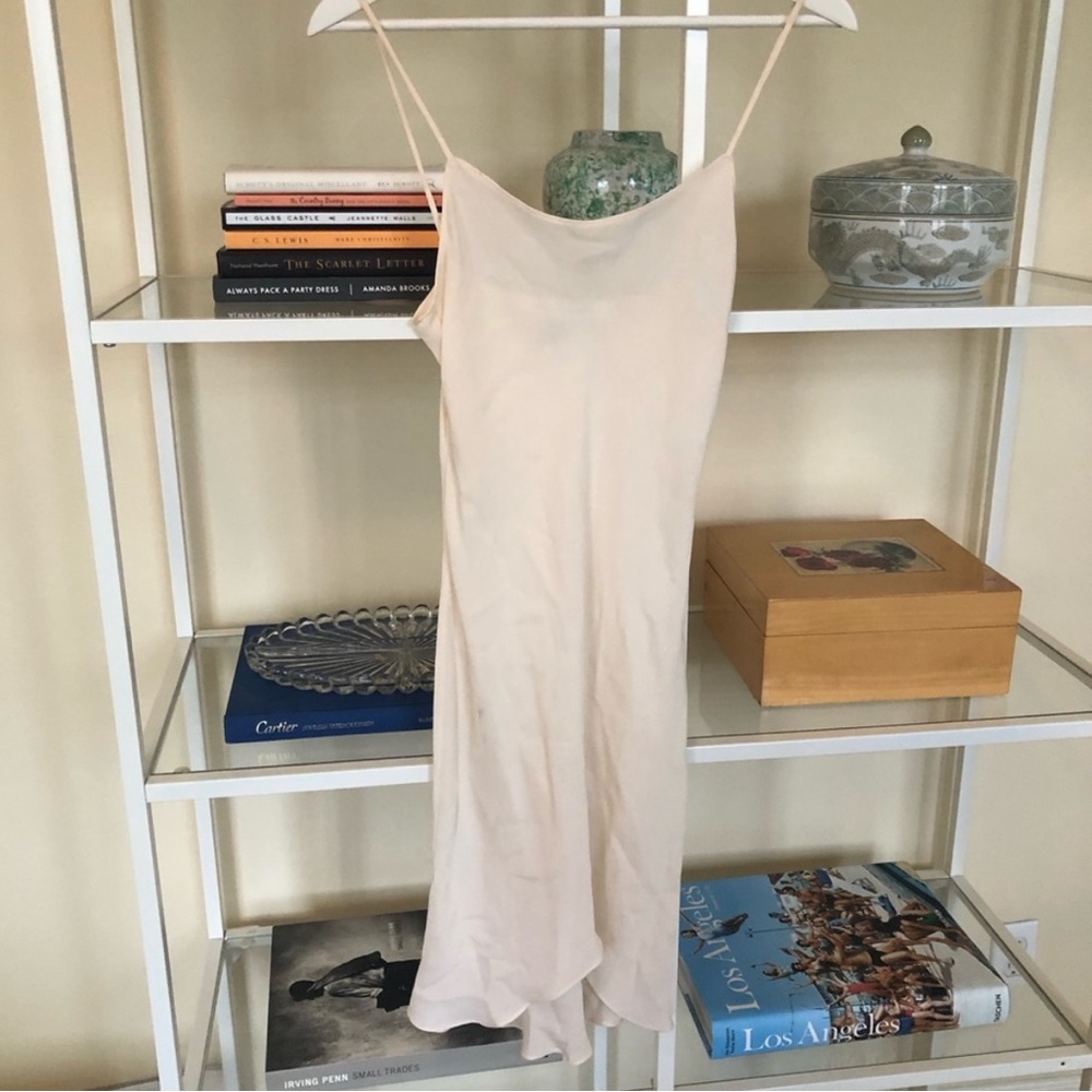 Diane Von Furstenberg cream silk slip dress bias cut
